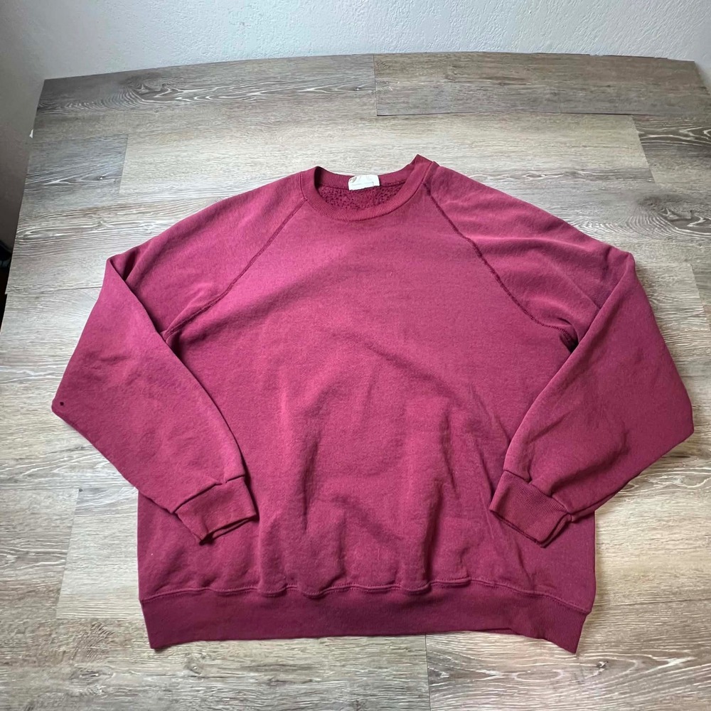 Riders Sweatshirt Mens 2X Burgundy Raglan Crewneck Vintage 90s Made in USA AP30